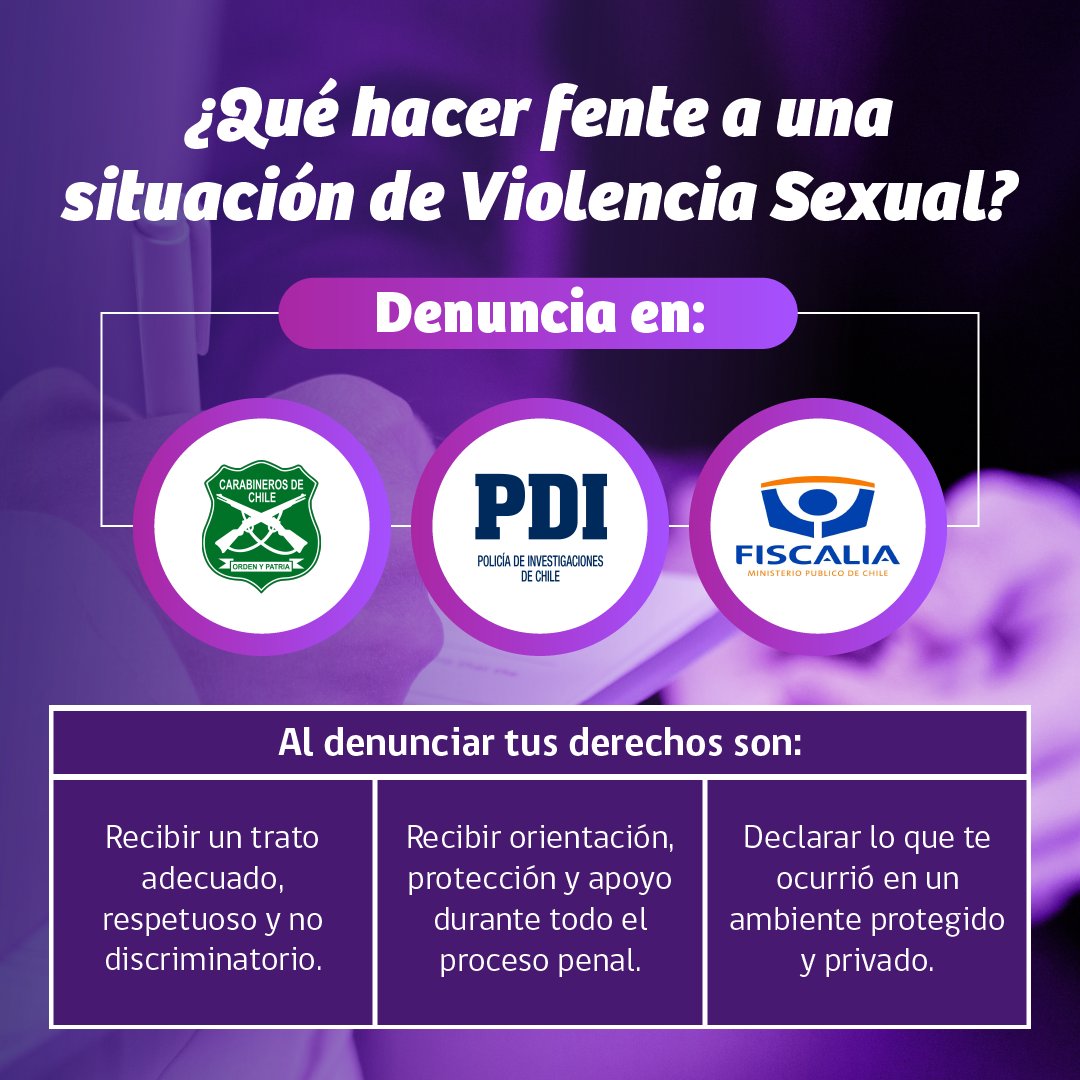 SernamEG_OHiggi's tweet photo. 🔴Es muy importante reconocer los distintos tipos de violencia que afectan a las mujeres.

➡Si conoces a alguien que sea víctima de agresiones sexuales o eres testigo de algún hecho, denuncia al 149 de Carabineros y pide apoyo profesional al SernamEG #NoEstásSola https://t.co/dTG60evqUP