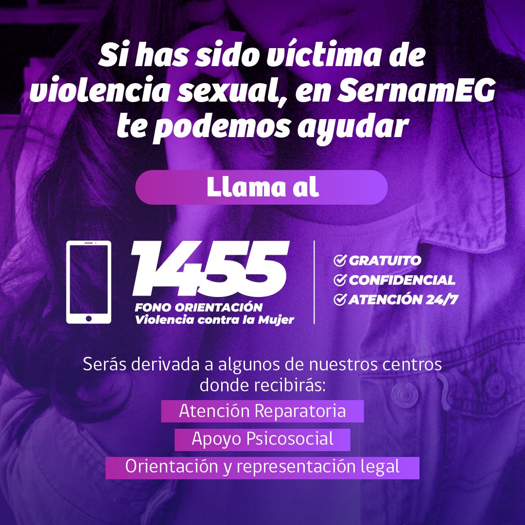 SernamEG_OHiggi's tweet photo. 🔴Es muy importante reconocer los distintos tipos de violencia que afectan a las mujeres.

➡Si conoces a alguien que sea víctima de agresiones sexuales o eres testigo de algún hecho, denuncia al 149 de Carabineros y pide apoyo profesional al SernamEG #NoEstásSola https://t.co/dTG60evqUP