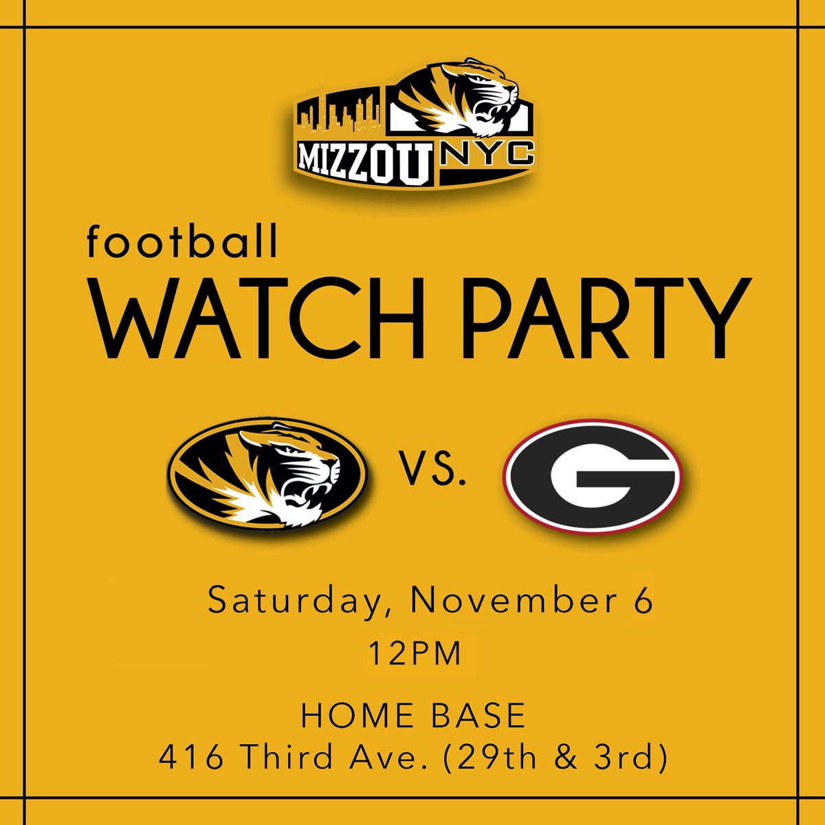 MizzouNYC's tweet photo. The #1 team in the nation is playing Georgia tomorrow - watch with us @homebasebistro https://t.co/N3s1PLopun