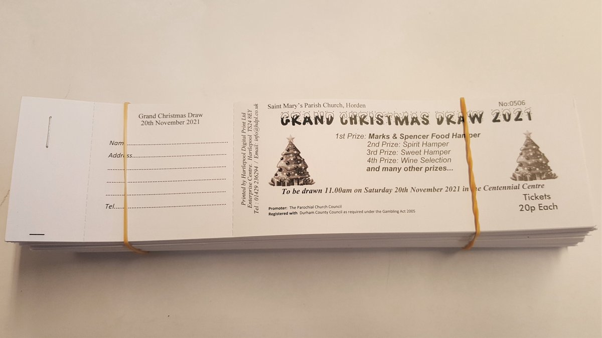 HartlepoolPrint's tweet photo. Planning a #Christmas2021 raffle? We can #print and #produce fully customised #raffletickets, giving every #Christmas raffle feel extra special. 🎄🎅🎟️ https://t.co/4pL6Y7BZ8d