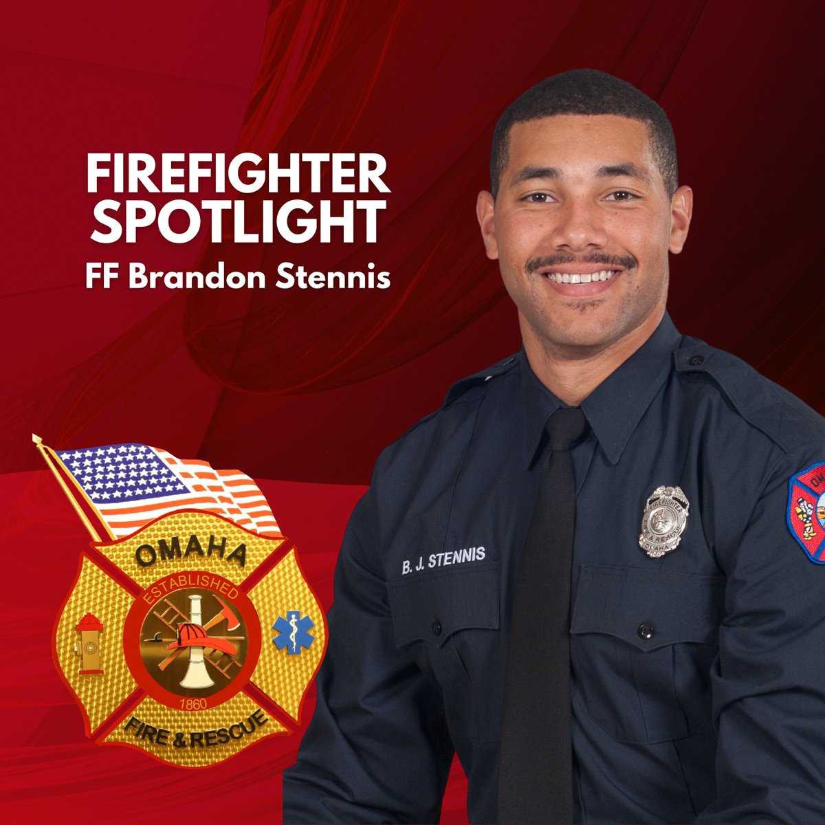 OmahaFireDept's tweet photo. FF Stennis, thank you for the professionalism and genuine care that you extend to others in the line of duty. It makes a tremendous difference and we are proud to have you on the Omaha Fire Department.
#FirefighterFriday #FirefighterSpotlight #JoinOFD #OFDCares https://t.co/vHgIR1oWOl
