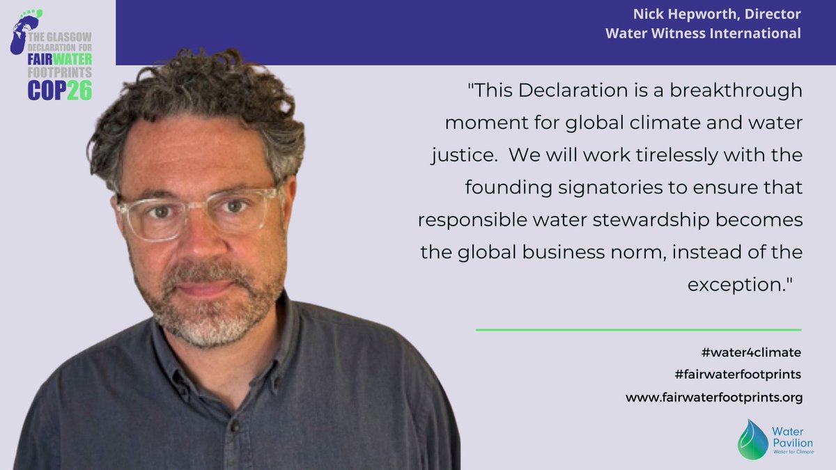 water_witness's tweet photo. The Fair Water Footprints Declaration marks the beginning of the end for the abuse of water in our global economy. Very proud to have lead its development &amp; launch with such amazing visionaries &amp; hydronauts @CDP @AfricaWASH @FCDOGovUK @IIED @CH_Environment  #fairwaterfootprints https://t.co/kUTXnZCfcG
