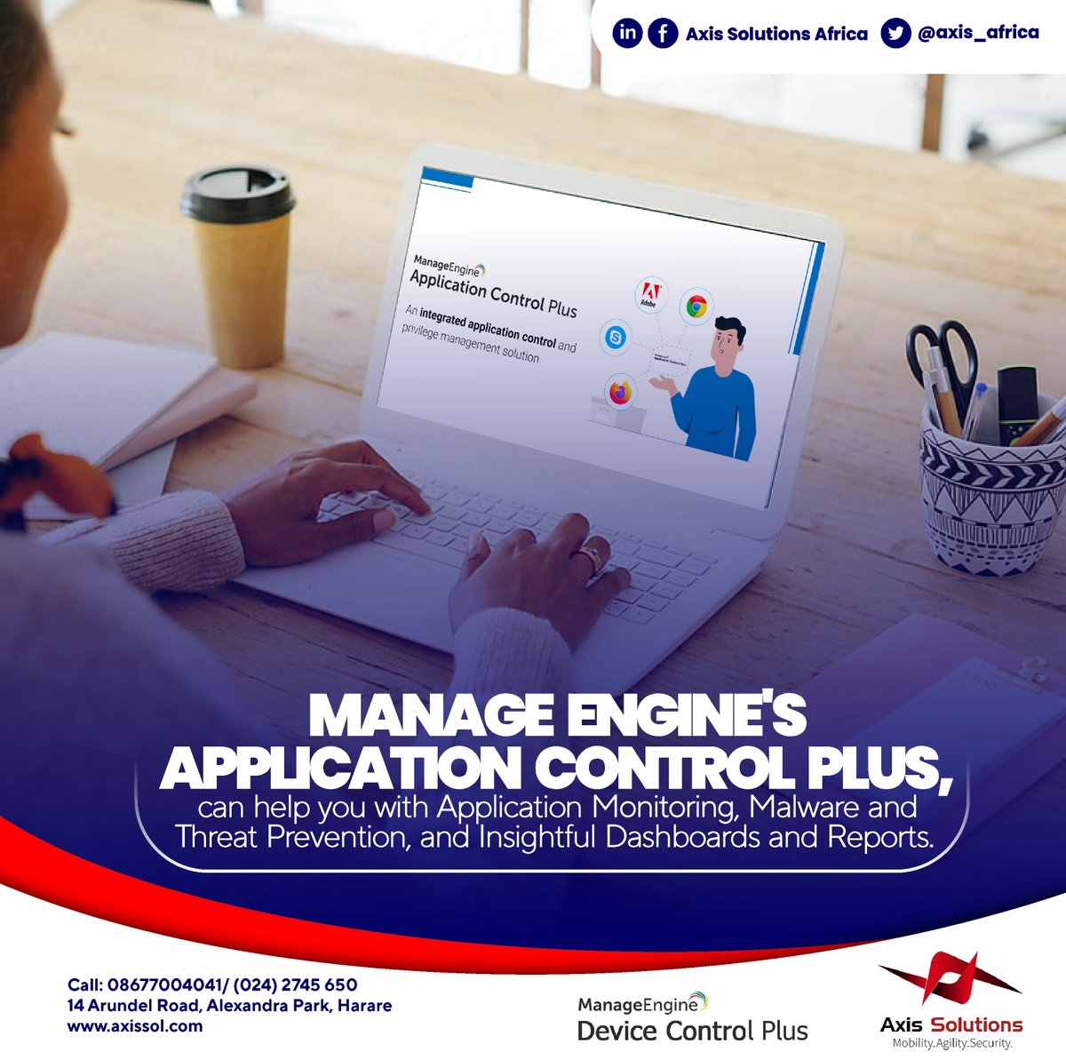 axis_africa's tweet photo. A solution to that is Manage Engine's Application Control Plus, which can help you with Application Management, Malware and Threat Prevention, and Insightful Dashboards and Reports.
Trust us for Quality Security and Endpoint Solutions.
#AxisSolutions
#AgilityMobilitySecurity https://t.co/cI5COQ7Jlr