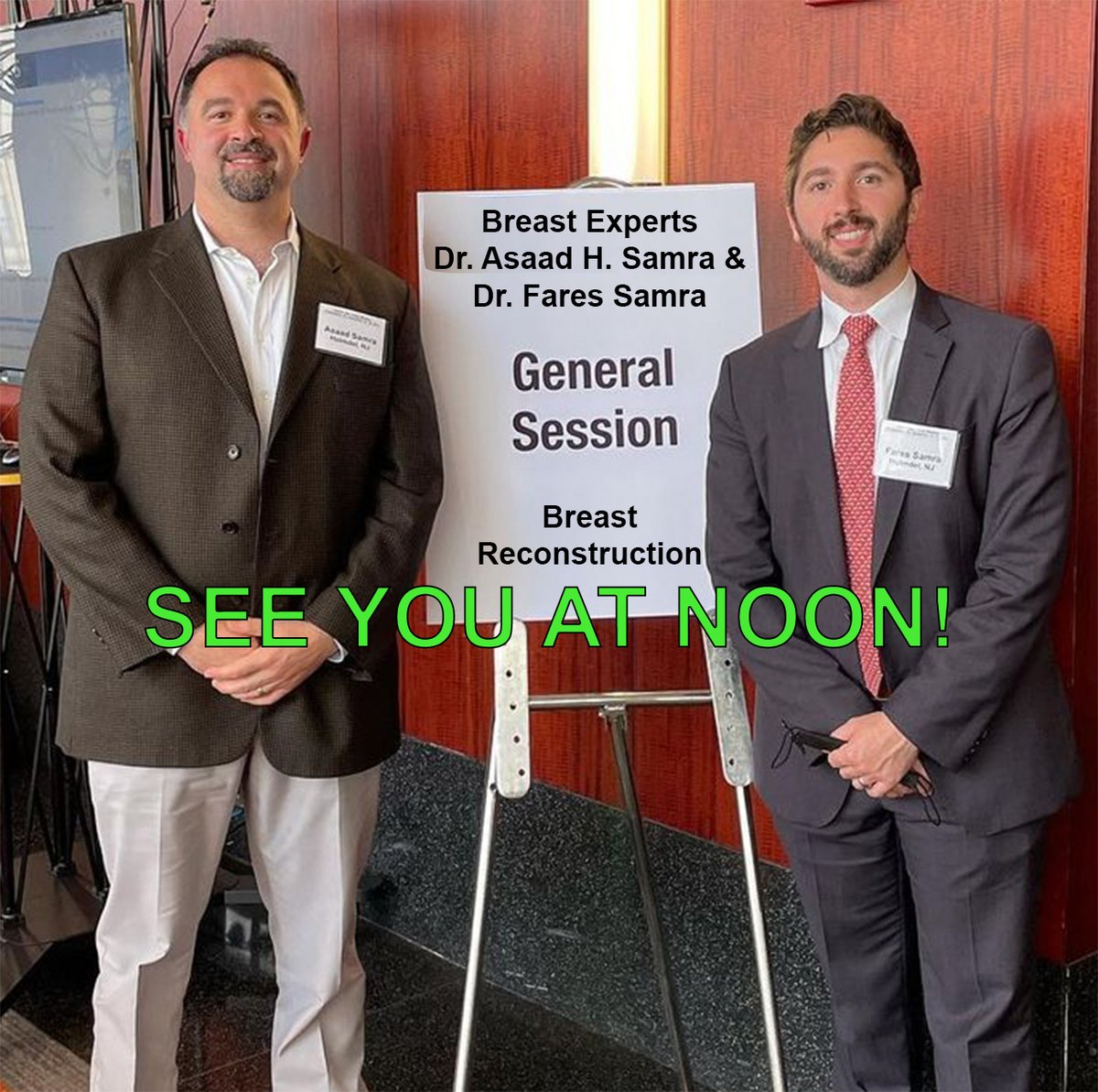 samraplastics's tweet photo. Today’s the day! Don’t forget to sign on at noon for the Free Breast Reconstruction Informational Hour with Dr. Asaad H. Samra and Fares Samra, M.D.

Topics:
•Autologous (DIEP flap) 
•Implant-based  
•Resensation® 

There is still time to Register:
https://t.co/t2k2TTnuZa https://t.co/WuMGIUrtZk