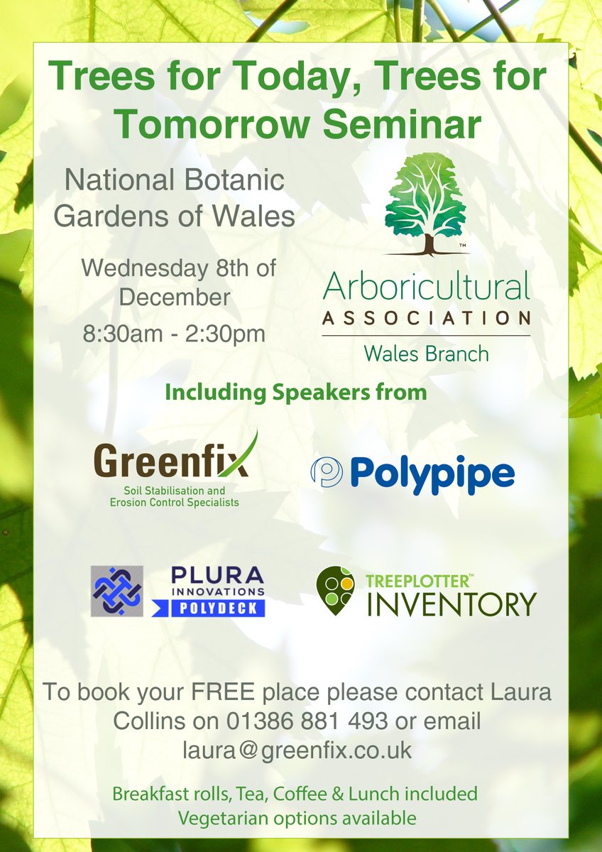 TheICF's tweet photo. Members in Wales may be interested in attending this in-person seminar, Trees for Today, Trees for Tomorrow.

It's being held at the @walesbotanic in Llanarthney on Wednesday 8 December.

Please see the attached photos for the programme and information on how to book👇 https://t.co/YgJDJCDJCS