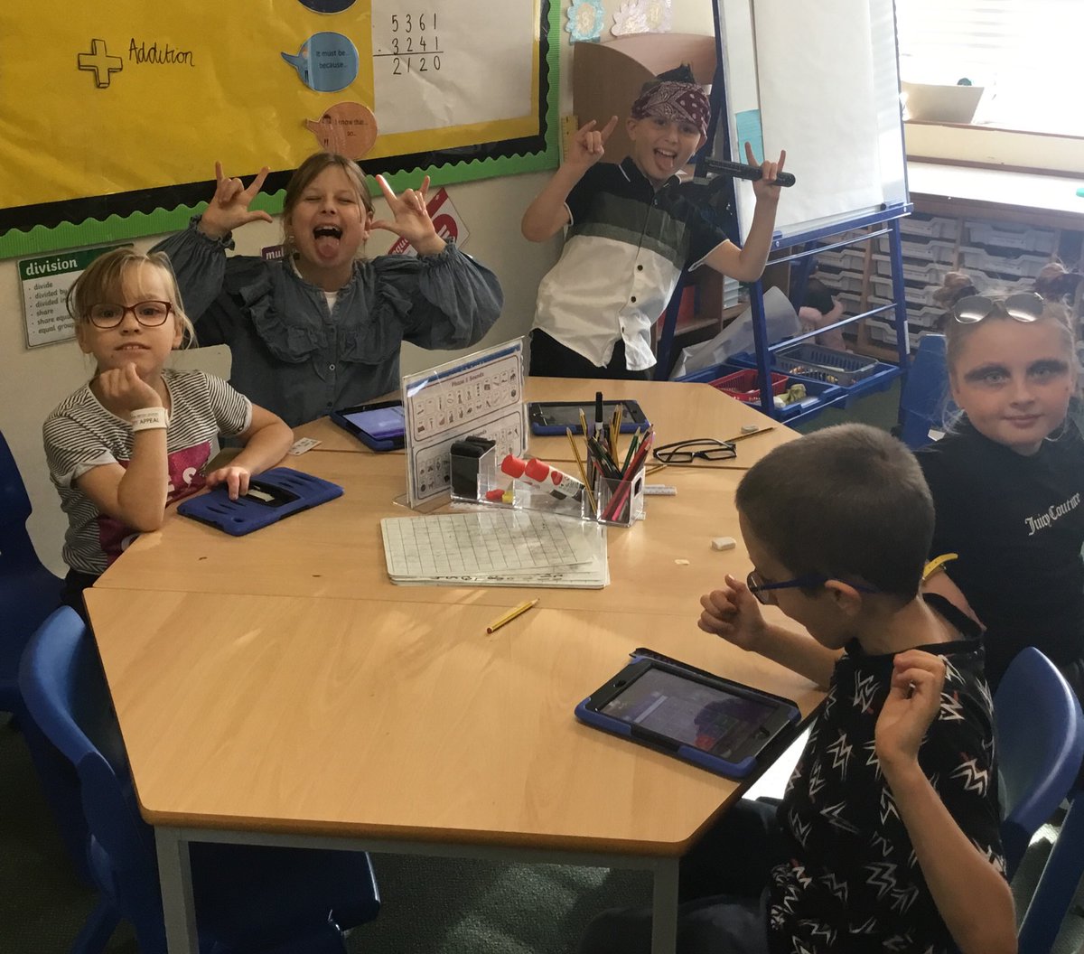 DorchesterHull's tweet photo. 4AW enjoying Timetable Rockstar day! #DorchesterMaths #timestablerockstar #year4 #timestables https://t.co/yai0EVV9fC