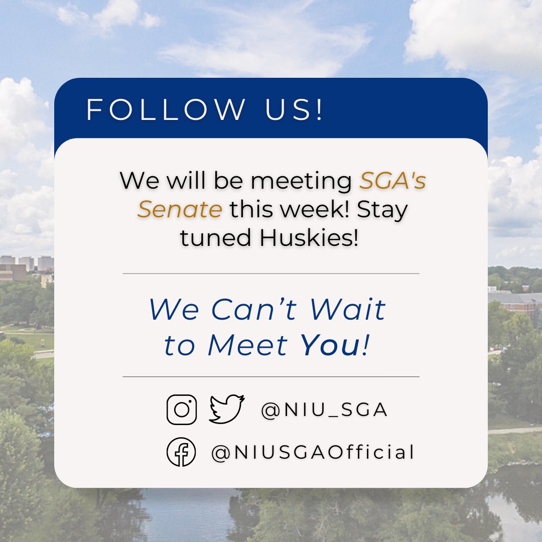 niusgaofficial's tweet photo. Hey Huskies! I am Bre, your Senate Clerk. Some of my duties include taking Senate meeting minutes, updating legislation, and working with Vice President Holmes and Speaker Douglass. I love the Student Government Association because it allows me to voice my opinions, https://t.co/G99UW9szW4