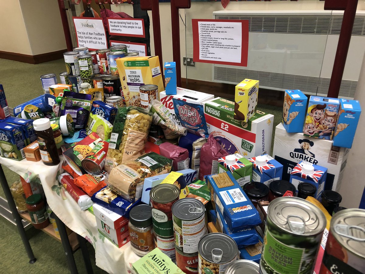 scoill's tweet photo. Thank you for all the kind donations on Meadow Campus for the IOM Foodbank. Helping our local community 😍 https://t.co/RfRw4J30E0