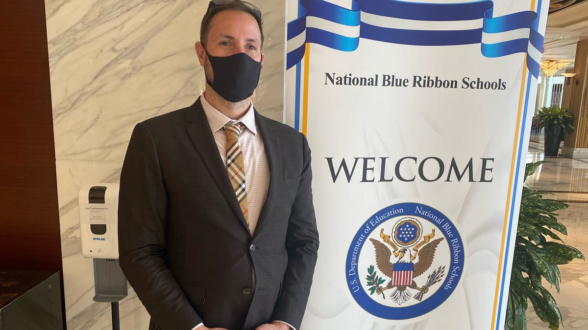 D53ButlerSupt's tweet photo. Honored to be in Washington, D.C. this week with fellow @NatlBlueRibbon schools from around the country celebrating academic excellence and representing @D53ButlerJHS. This is the third award from @usedgov for Butler Junior High! #NBRS2021 #D53Learns #D53Cares https://t.co/mBiNerGHv5