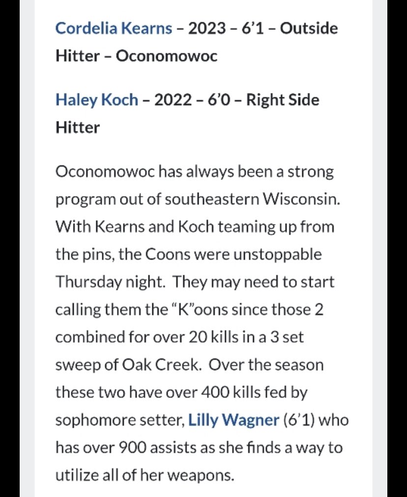 “K”ool writeup from <a href="/PrepDig/">Prep Dig 🏐</a> on our win last nice!! Thank you Briet Nelson!