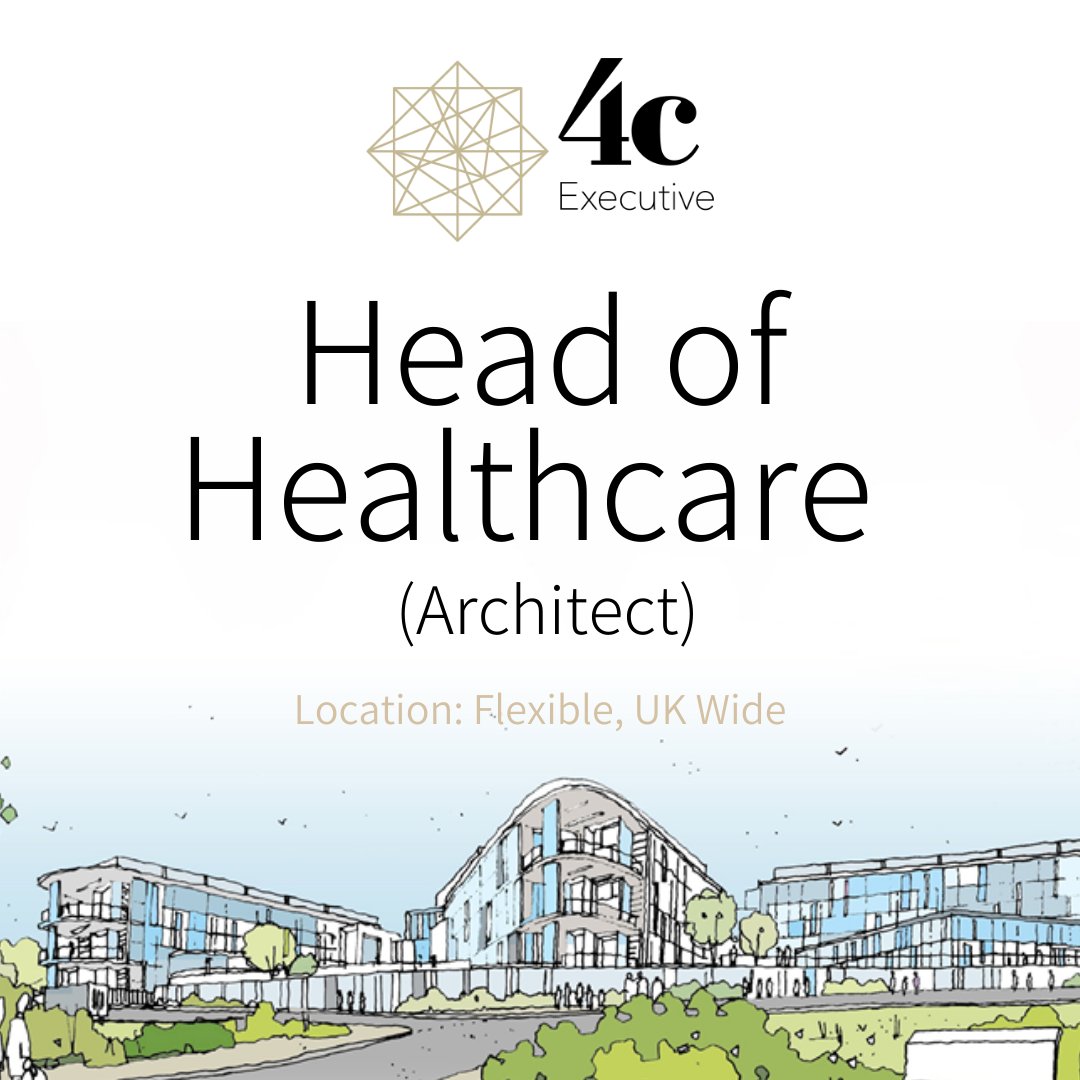 4cexecutive's tweet photo. We are thrilled to be partnering with a multi award-winning architectural practice to appoint a Head of Healthcare.

To apply for this exciting role click the link:
https://t.co/J9kSVragxJ https://t.co/f10v3ROVAH