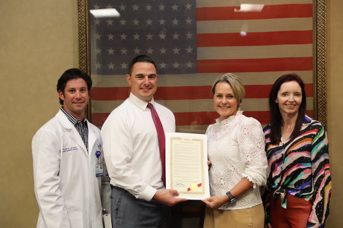 Lafayette Consolidated Government, Mayor-President Josh Guillory, recognizing Drs. Deedra Harrington, Christy Lenahan, and Kyle Lavergne as he presents a Proclamation for NP Week, November 7th - 13th.

#NPweek2021 #RaginCajunRN