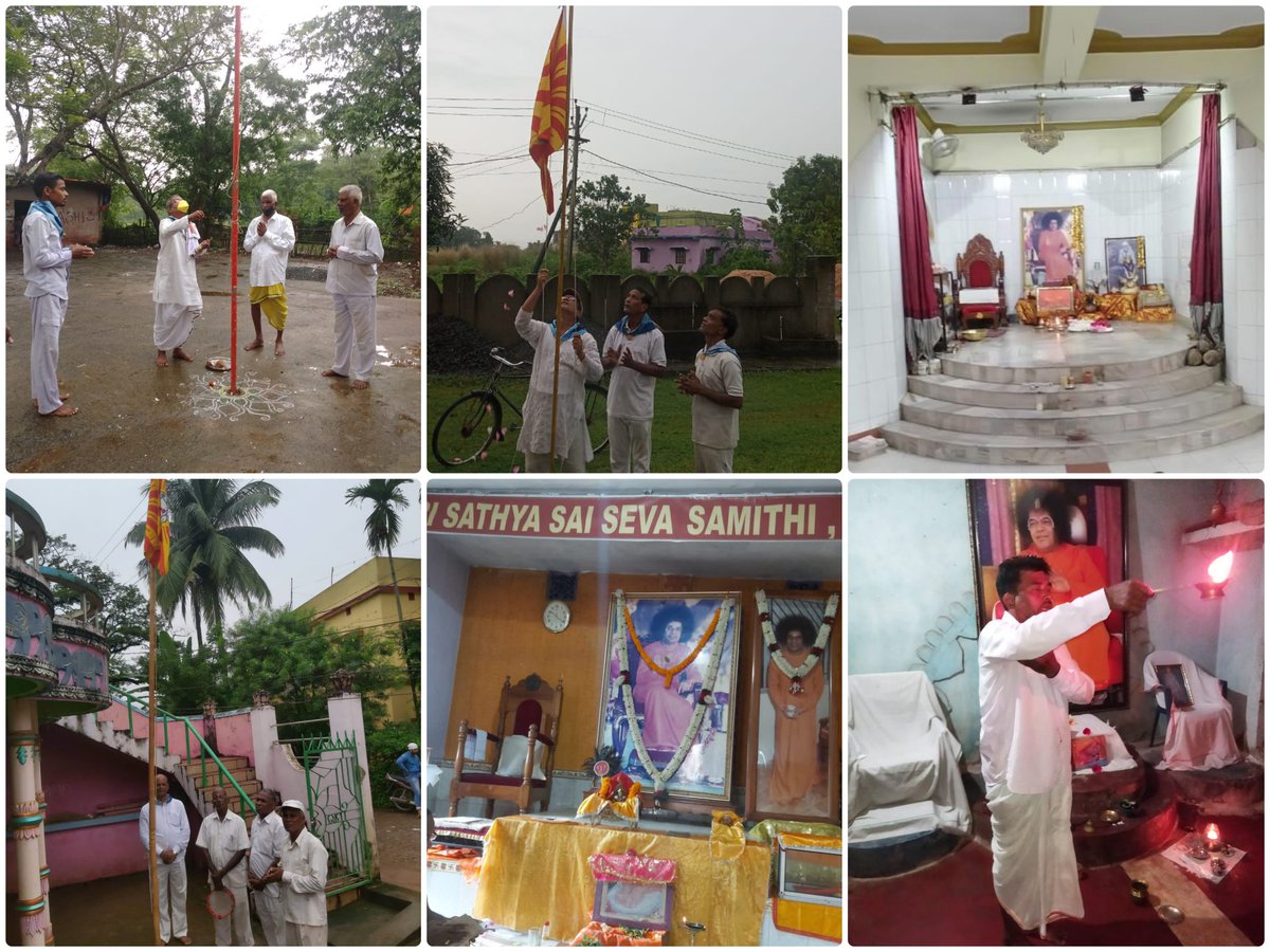 sathyasaiodisha's tweet photo. Loving Sairam..
With the Blessings of Sri Sathya Sai Baba, Sai Avatar Declaration Day was celebrated in all Samithis of Bhadrak-1 Sai district with flag hoisting, Sodashaupachar Puja, Bhajan & Satsang on 20.10.2021.
#Avatardeclarationday
#Bhadrak1
-Media Team https://t.co/wqzfO9Lgv8