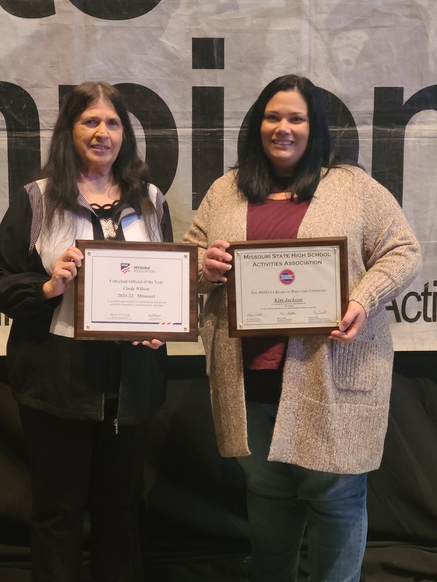 MSHSAAOrg's tweet image. This morning MSHSAA recognized this mother daughter duo, Cindy Wilson as Official of the Year and Kim Jackson as a 25 year official. Thank you for all you do for the sport of Volleyball and the Association!!
