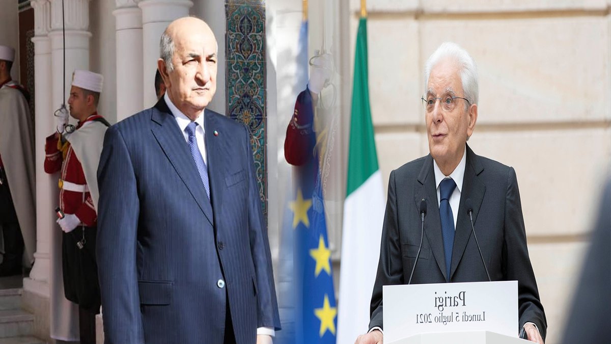 beurtv1's tweet photo. 🔴رئاسة: يشرع رئيس الجمهورية الإيطالية  سيرجيو ماتاريلا في زيارة دولة  إلى الجزائر  يومي 6 و7 نو��مبر الجاري  مرفوقا  بوفد هام.
🔴رئاسة: تندرج الزيارة في إطار تمتين الشراكة وتعزيز علاقات التعاون الوثيقة  بين البلدين الصديقين، وفتح آفاق جديدة، بما يعود بالمنفعة على الشعبين https://t.co/7jYIZhfKze