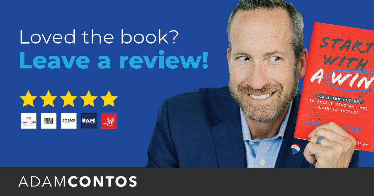 AdamContosCEO's tweet photo. I have a favor to ask #WinNation... 🙏

If you enjoyed your copy of #StartWithain, please leave it a review! It helps us get the word out about the book and improves our chances of it being made a best seller. 📕 https://t.co/2jsWhz5zfL