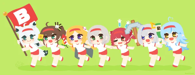 赤Bチームファイト〜〜!!!💪🥳🍤
#絵フブキ #祭絵 #アロ絵  #マリンのお宝 #ノエラート #かなたーと #LamyArt 