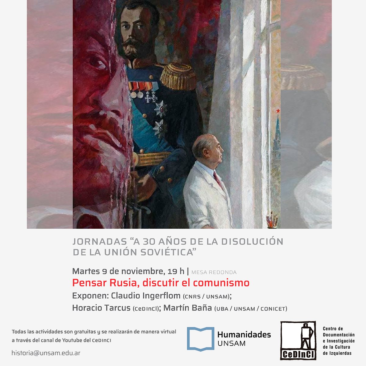 CeDInCI's tweet photo. "Pensar Rusia, discutir el comunismo"
#Tarcus #Ingerflom #Baña
#Humanidades/UNSAM - #CeDInCI
🗓 9/11 - 19 hs.
👉 Youtube CeDInCI
@unsamoficial @protervi @ingerclaudio https://t.co/NLnseVWcdh