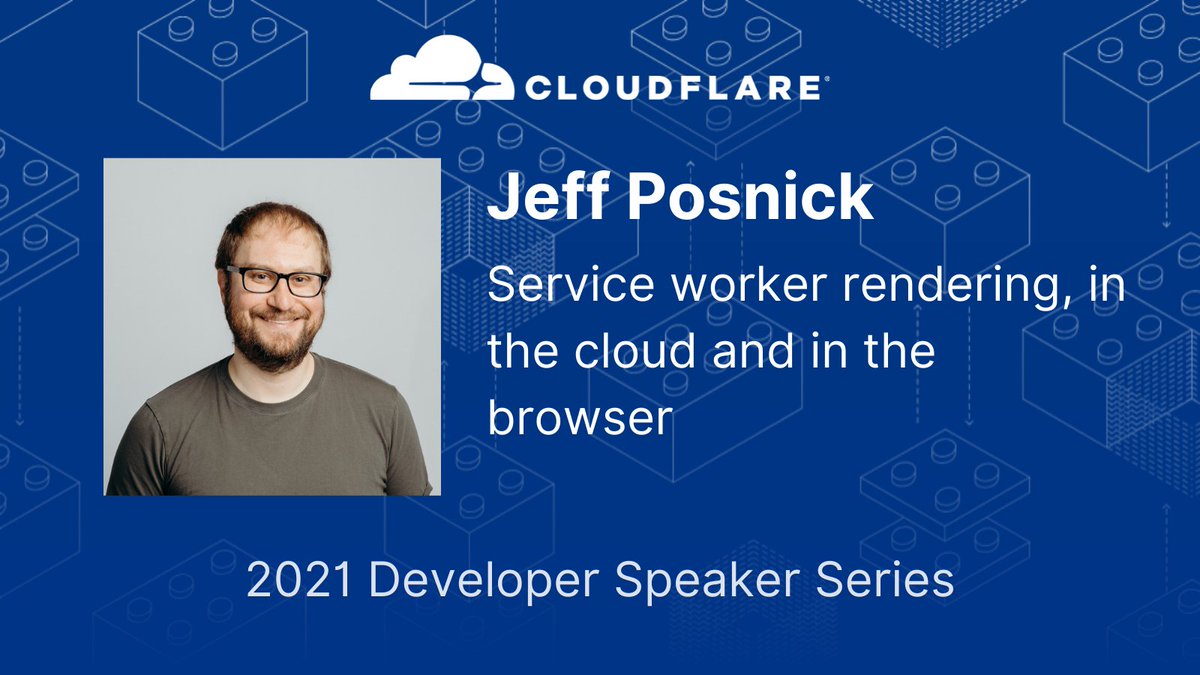 CloudflareDev's tweet image. Let’s learn how to render our sites on-demand, without sacrificing performance. @jkup and @jeffposnick will cover this and more in their talk: “Service worker rendering, in the cloud and in the browser” 🚧
