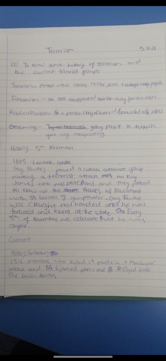 Happy 5th November Bonfire Night! Students at WEC discussing the history of Guy Fawks and comparing to modern day terrorist events.