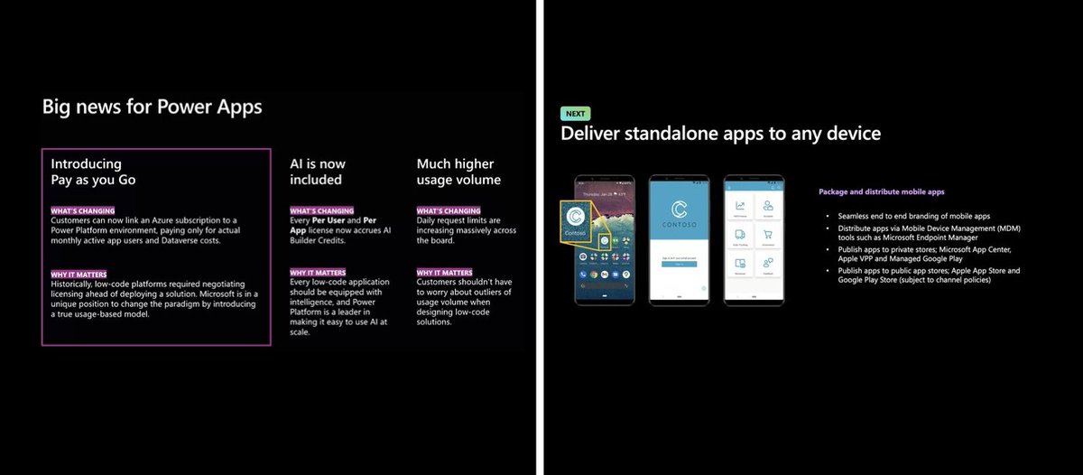 Big updates to #PowerApps and #PowerPlatform discussed at #MSIgnite! From being able to package and distribute apps onto private app stores to a new 'pay as you go' payment method:

Find out more about MSIgnite here: buff.ly/356oKQj

#Microsoft #innovation #inspire