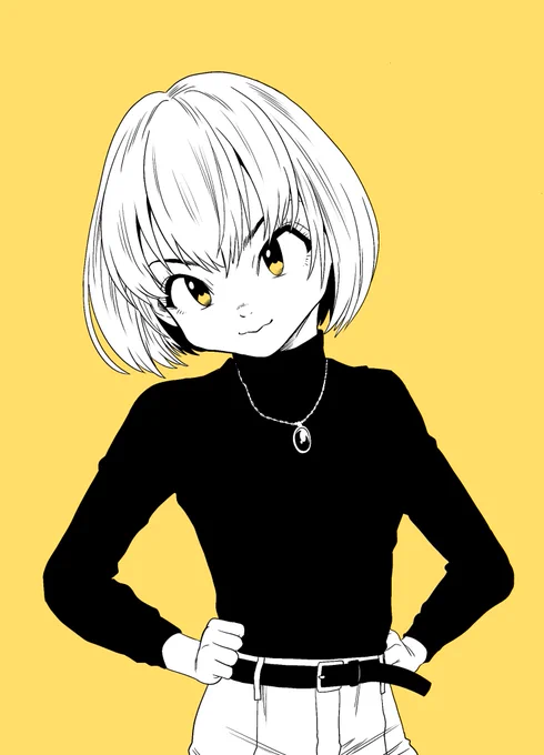 気づいたら黒ニットばっか描いてた 