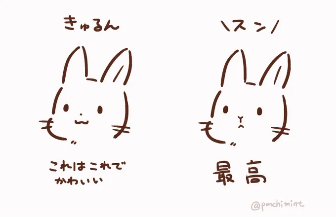 うさぎさんのおくち スンとしてるのがかわいいねっていう絵 