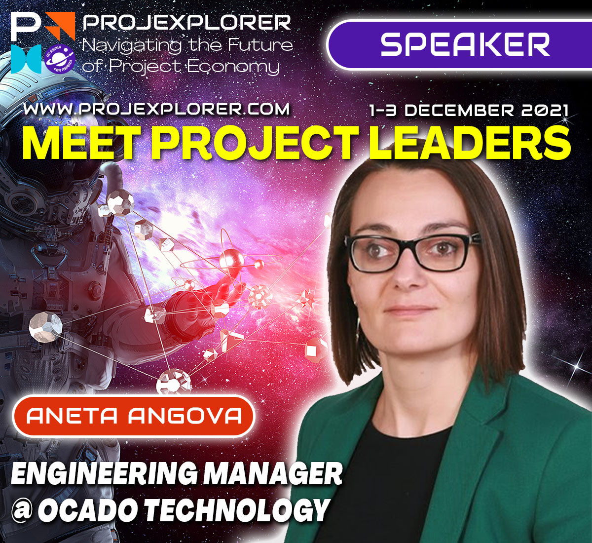 Aneta Angova is an explorer!
Presenting "A Letter to My Younger Self", a talk about first-hand experiences to inspire and help other leaders to become a better version of themselves.
Get your tickets at projexplorer.com