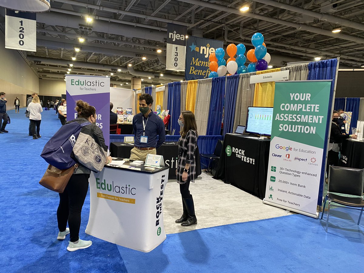 Ileanabeta's tweet photo. Another beautiful day at the NJEA convention! 🙌

Come say hi, learn about how you can sign up for a free @Edulastic teacher account, get a demo, and pick up some swag! Booth 1212. 
#njed #NJEAConvention #edtech #freeforteachers https://t.co/wu1fS1HE5X