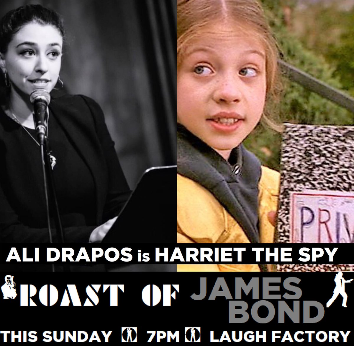 CARoasts's tweet image. .@alidrapos is Harriet the Spy this Sunday at the Roast of James Bond! 🕵️🕵️🕵️

Tix available at the link in our bio!