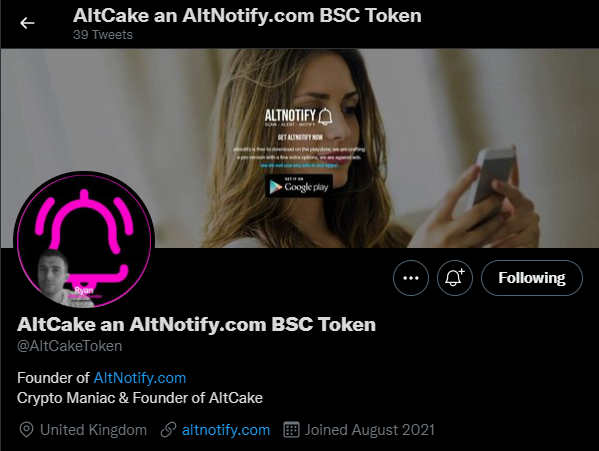 TradeIntuition's tweet photo. Follow #AltCakeToken for updates on token, listings, and other important announcements.
This is one you don't want to miss
#altcake #altcaketoken #bscgems #fairlaunch #altnotify #googleplaystore #googleplay
https://t.co/ilAwt7HZgZ https://t.co/UoOqILcWBa
