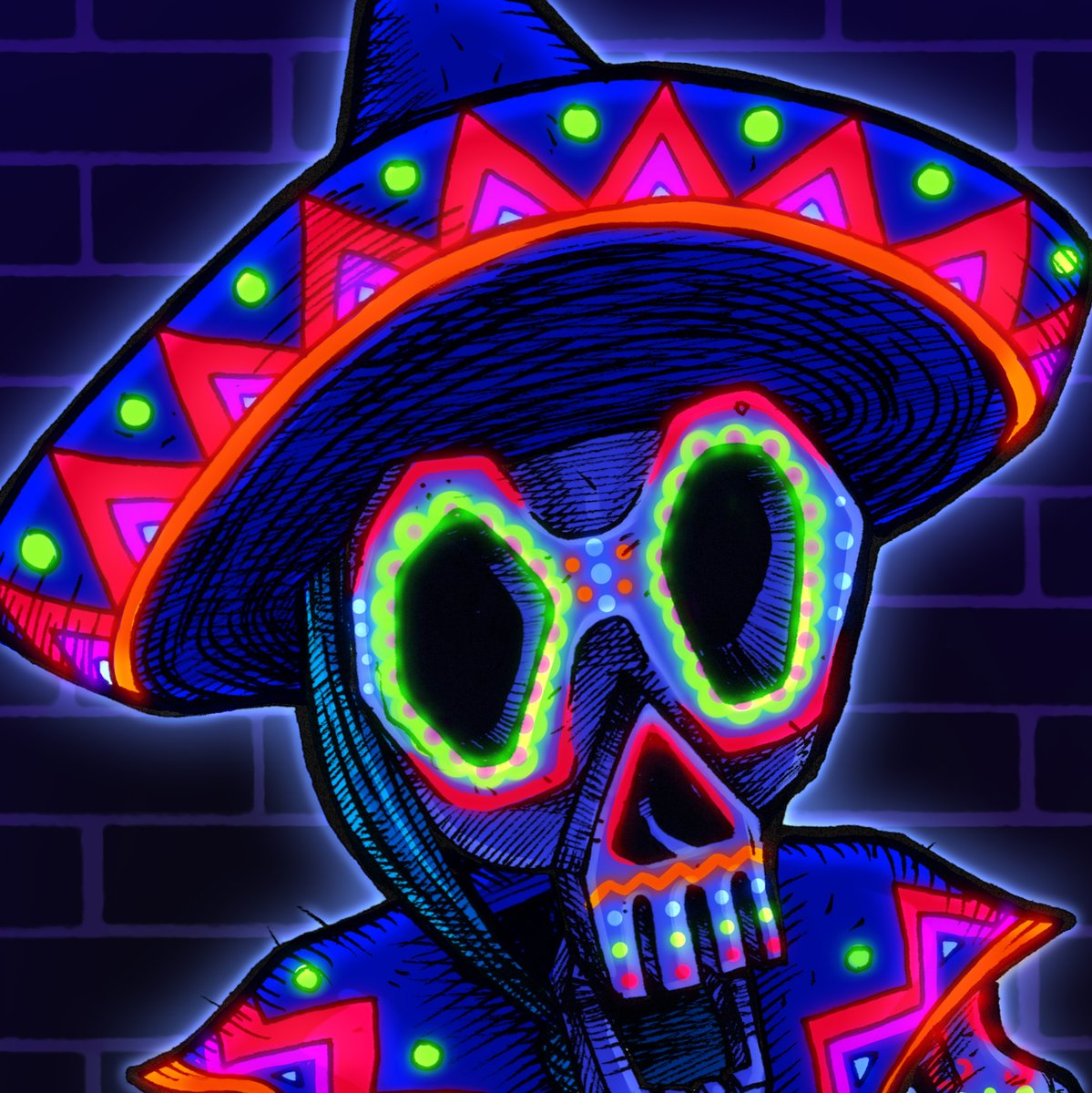 lazerwulv's tweet photo. Single cover commission. Hit me up for all your band merch related needs.

#art #digitalart #diadelosmuertos #comancheros #mexico #tequila #sugarskull #procreateart #sketchbook #neon #digitalillustration #commissionsopen #albumartwork #stylizedsketch #mexicanartists https://t.co/TS4nphRuu3