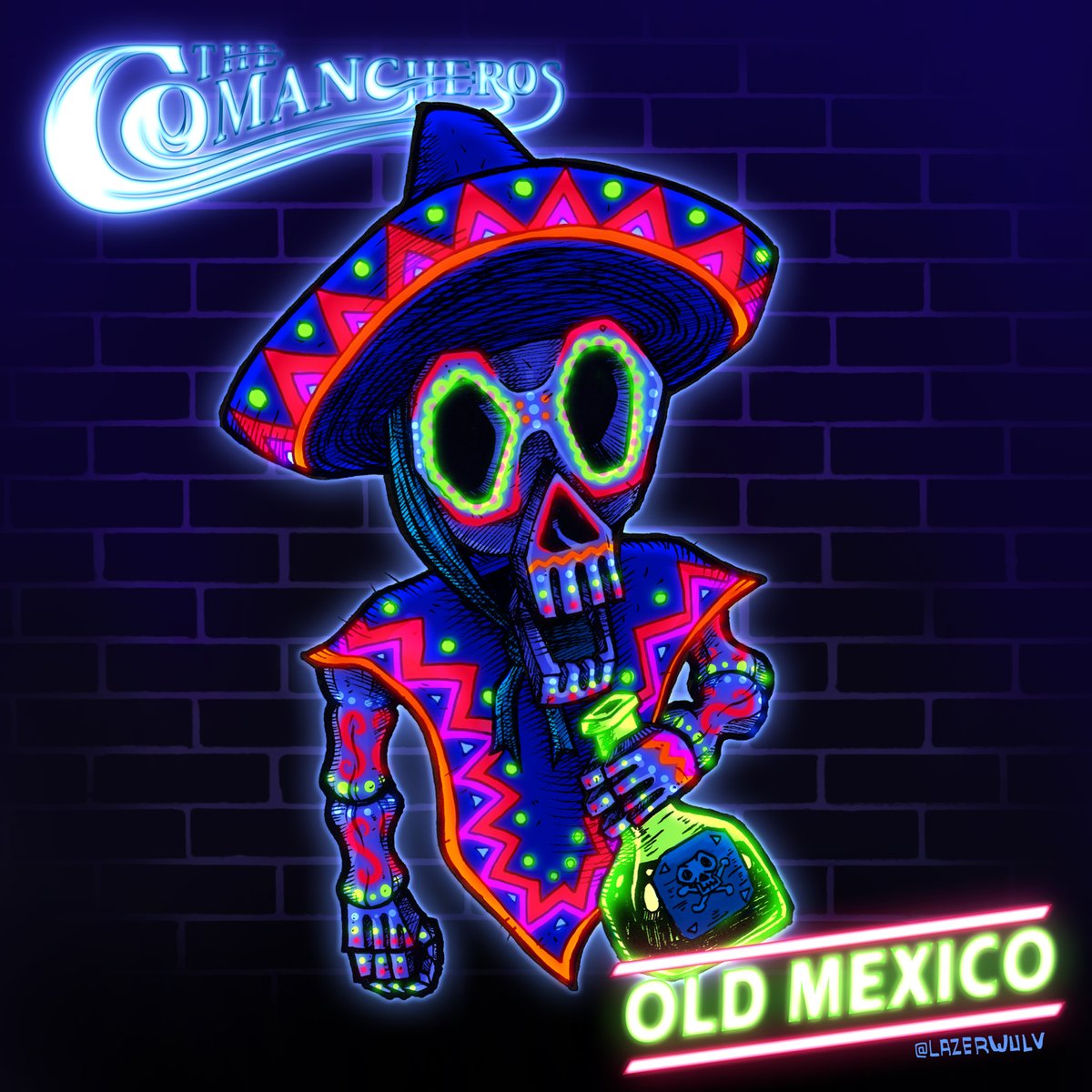 lazerwulv's tweet photo. Single cover commission. Hit me up for all your band merch related needs.

#art #digitalart #diadelosmuertos #comancheros #mexico #tequila #sugarskull #procreateart #sketchbook #neon #digitalillustration #commissionsopen #albumartwork #stylizedsketch #mexicanartists https://t.co/TS4nphRuu3