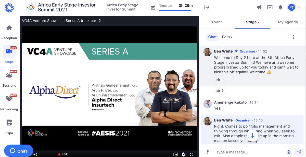 SwaziBridge's tweet photo. RT VC4Africa: RT @ABANAngels: Venture Showcase Series A track – part 2 by @VC4Africa happening now at @AESIS2021. Good luck to #ChariCo, @Alphadirectlive and #Rology for your fundraising. https://t.co/ixJ4Rajs7b