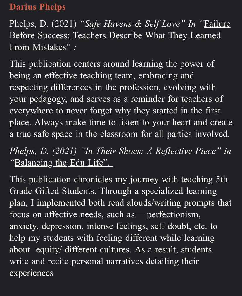 drdphelps's tweet photo. Thank you, TC for the recognition! Very grateful to have two of my personal pieces and poetry published this year! Thank you to @EBGtech ,@EdumatchBooks , and Julie Warner for giving me the chance to share these intimate chapters of my teaching journey with the world! 💜🙏🏽 https://t.co/z1DQNWqN9q