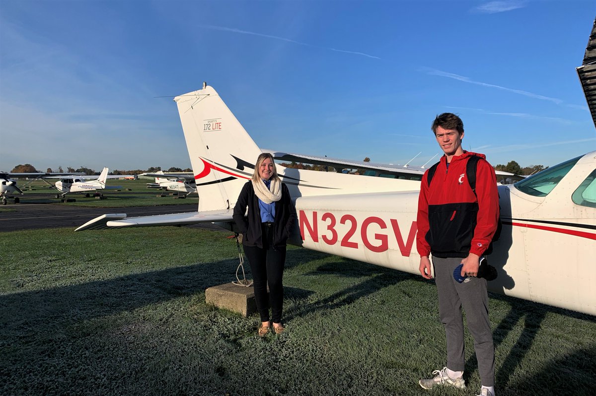 UCCAviation's tweet photo. Congrats to @ucclermont aviator Ryan Sheely for soloing in a single-engine aircraft on November 3, 2021. @Prez_Pinto @UCClermontDean #FirstSolo https://t.co/7oHwyoRhzY
