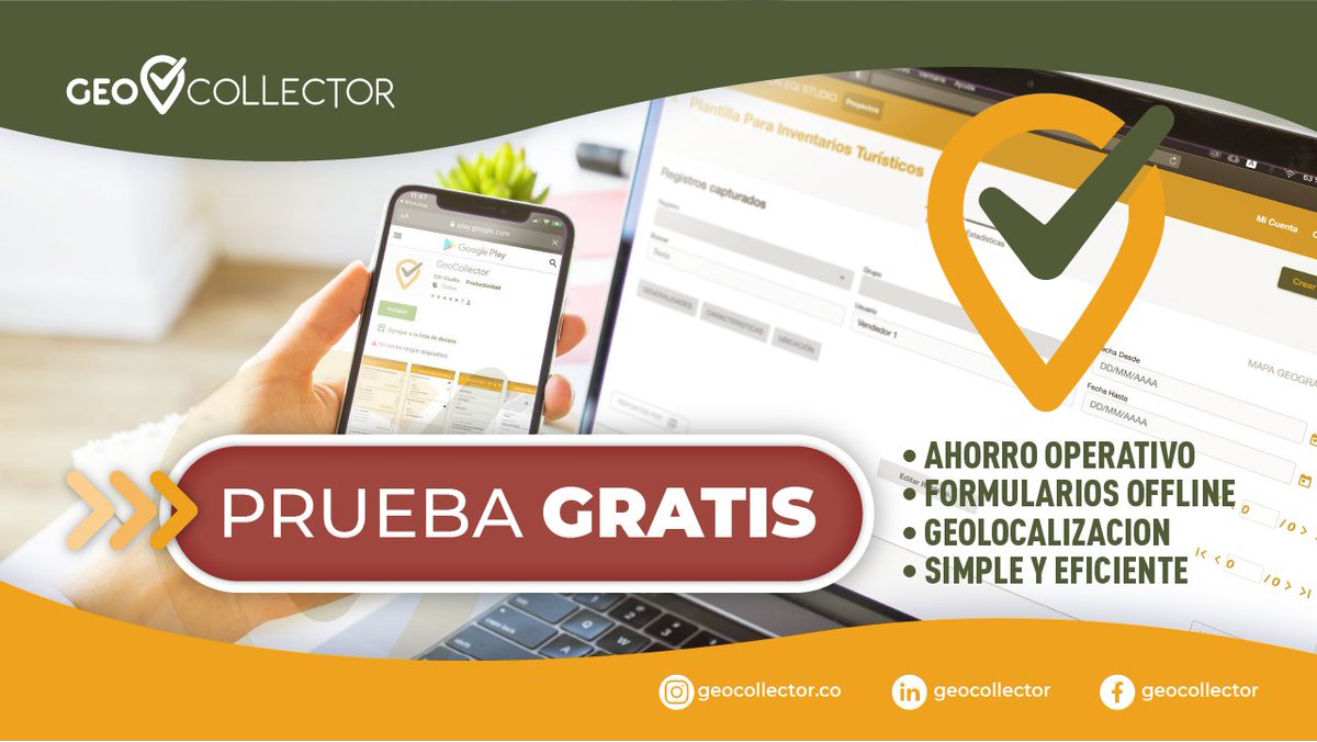 CollectorGeo's tweet photo. 🤳 Captura y gestiona datos en campo para tu empresa de manera ágil y eficiente.
💥 Nuestra app tiene la solución y es ¡GRATIS durante un mes!
Regístrate y utilízala inmediatamente.
#GeoCollector
#LoHacemosSimple
#CentralizarInformación
#app
#colombia
#🇨🇴 https://t.co/5im5a2h2bP