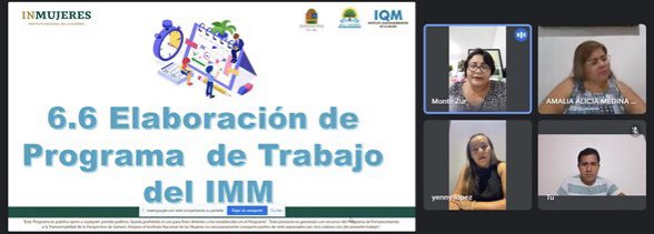 yennylopezqroo's tweet image. 👩🏼‍💻 Seguimos en capacitación constante para el mejor desempeño de las funciones del #IQM 
Muchas gracias por el acompañamiento mtras Amalia Alicia y Martha Medina para la Planeación de proyectos y programas con perspectiva de género y perspectiva de derechos humanos de las mujeres