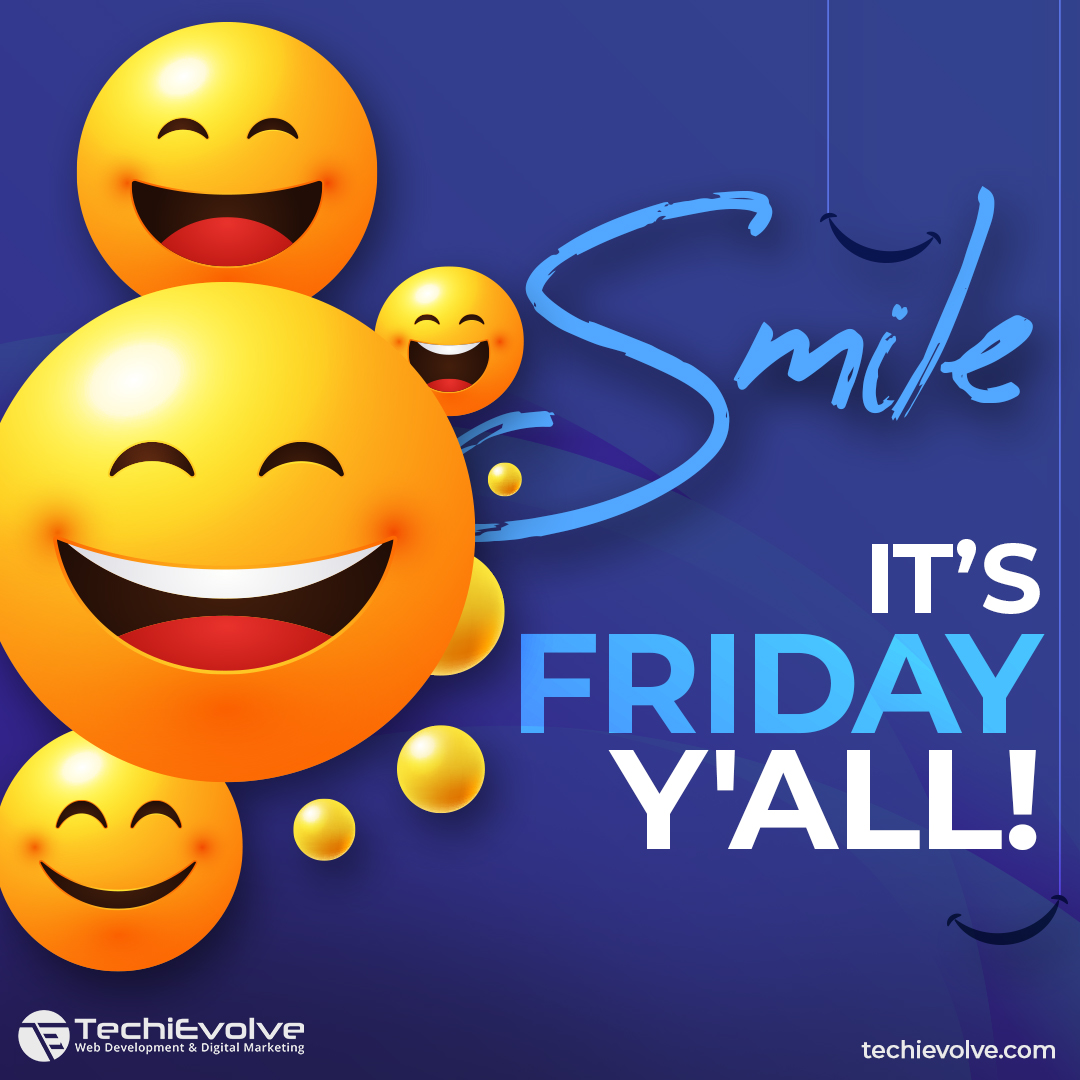 TechiEvolve's tweet photo. Friday is irresistible. It announces the excitement of the weekend. And everybody loves weekends. A whole weekโs stress fades behind partying and resting.๐คฉ
TechiEvolve wishes you a happy weekend.๐ฅณ
#friday #fridaymood #fridayvibes #techievolve #fridaymotivation #fridayweekend https://t.co/BtElsH8ZvE