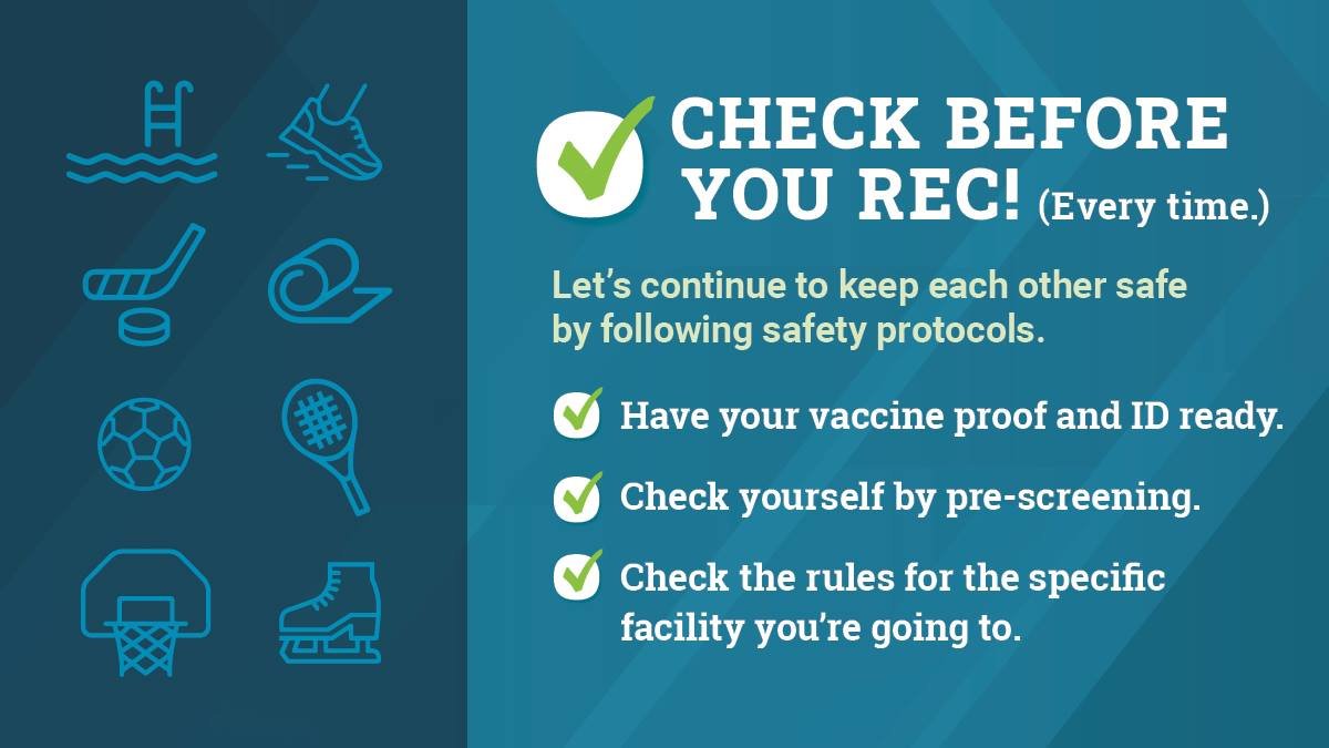 northdumfries's tweet photo. Thank you for your patience when showing screening verification and vaccination proof at our recreation facilities. Screening, contact tracing and face masks are all important and mandatory safety protocols to help keep each other safe. #CheckBeforeYouRec https://t.co/oZYa9Ob6gd