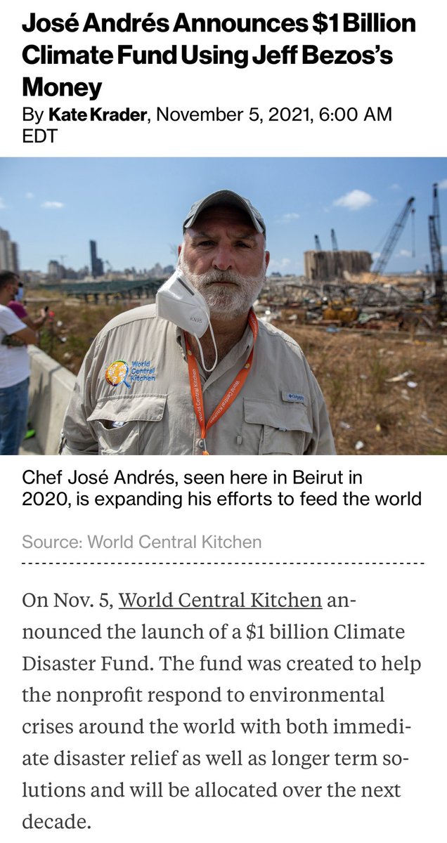 JeffBezos's tweet photo. Congrats on this important work, @ChefJoseAndres. As you say: build longer tables, not higher walls. https://t.co/ybpC2BN87f https://t.co/QzUXrQeytA