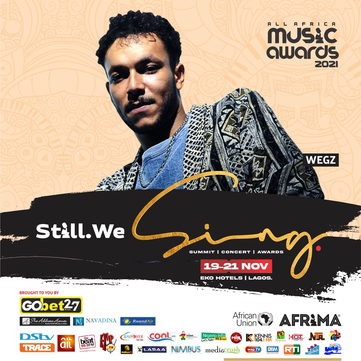 Janattehaddadi's tweet photo. Thrilled To Announce Egypt Rap Sensation ๐ช๐ฌ @Wegzkrofficial ๐ฅ LIVE Performance at @AFRIMAWARDS Ceremony Nov 21, Lagos ๐ณ๐ฌ #allafricamusicawards
#afrimaawards
#Afrima2021
#7thAfrima #wegz https://t.co/TUsCeobXID