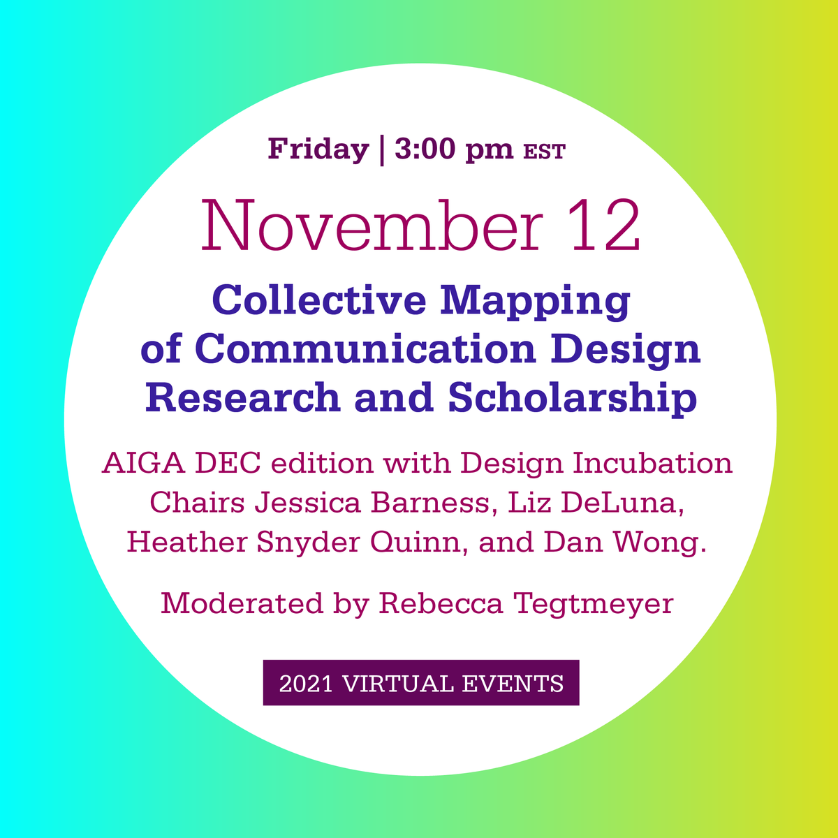 aigadec's tweet image. Save the Date for our next Virtual Event: Collective Mapping of Communication Design Research and Scholarship on Friday, November 12, 2021, 3-4pm

#aigadec #designwriting #designeducators
