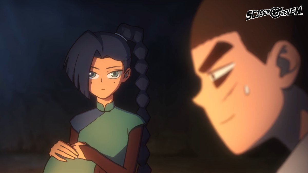 SevenScissor's tweet photo. A little Thirteen &amp; Seven for your weekend! 🥰
(You know, before Seven sneaks off while she's asleep and she has to save him... 🙄)

#ScissorSeven #NetflixAnime #Thirteen #Seven #LoveAtFirstFight #CampfireTalks #Compassion #HappyWeekend https://t.co/CgaRRPaPrD
