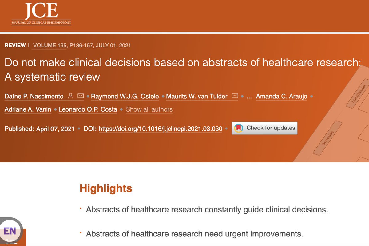GuyattGH's tweet photo. Perhaps not a shock: this new survey of review articles reports that results and conclusions in abstracts of #SystematicReviewe are often inconsistent with actual study findings.  If not surprising, and a failure of the peer review process.   https://t.co/uhLm9mTBML @vmontori https://t.co/FcB7Q0UIn8