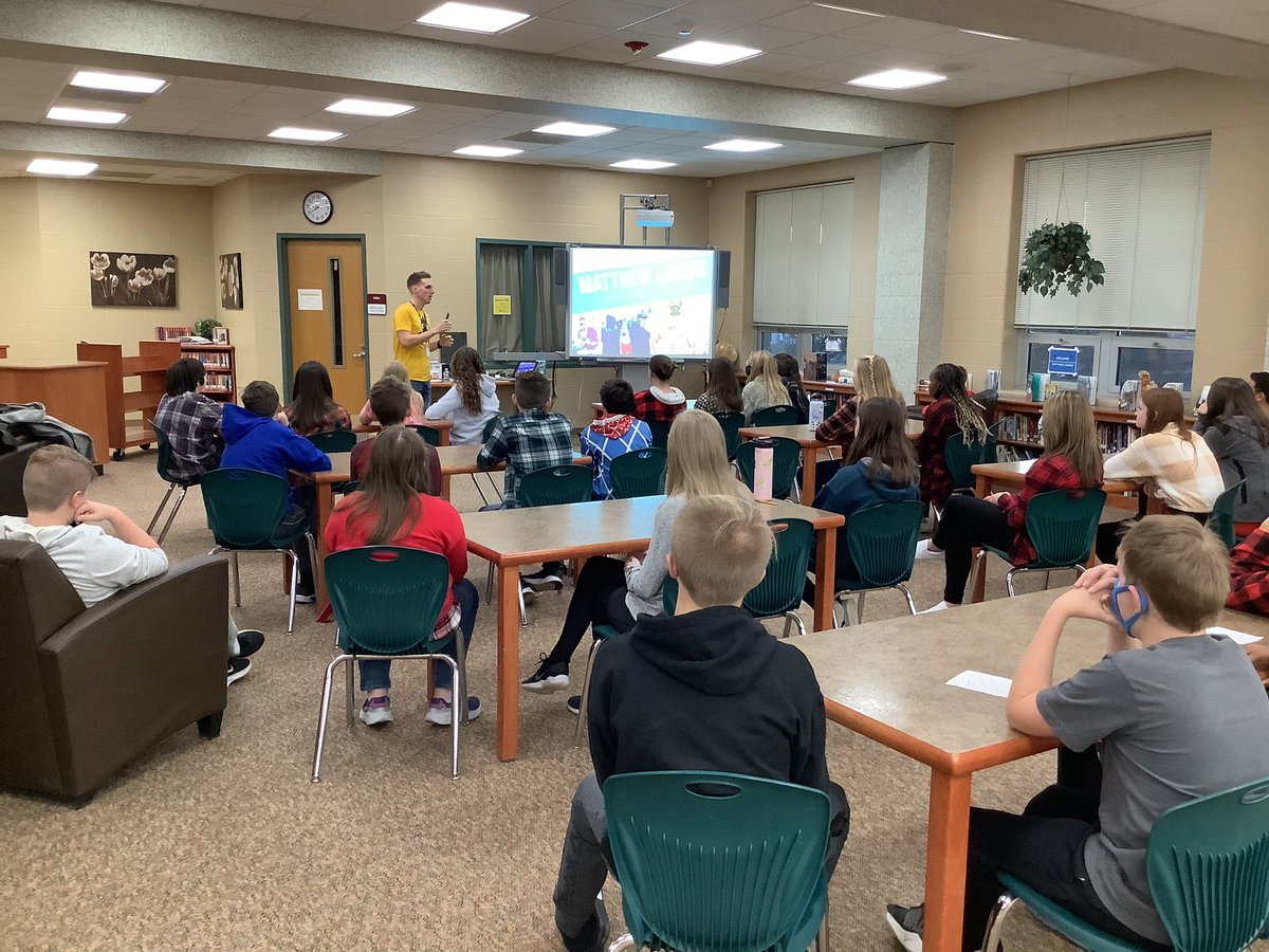 librarywsms's tweet photo. We had an amazing visit today with Matthew Landis!  Thanks @AuthorLandis @WSMSwolves https://t.co/qlkEq1kYYC