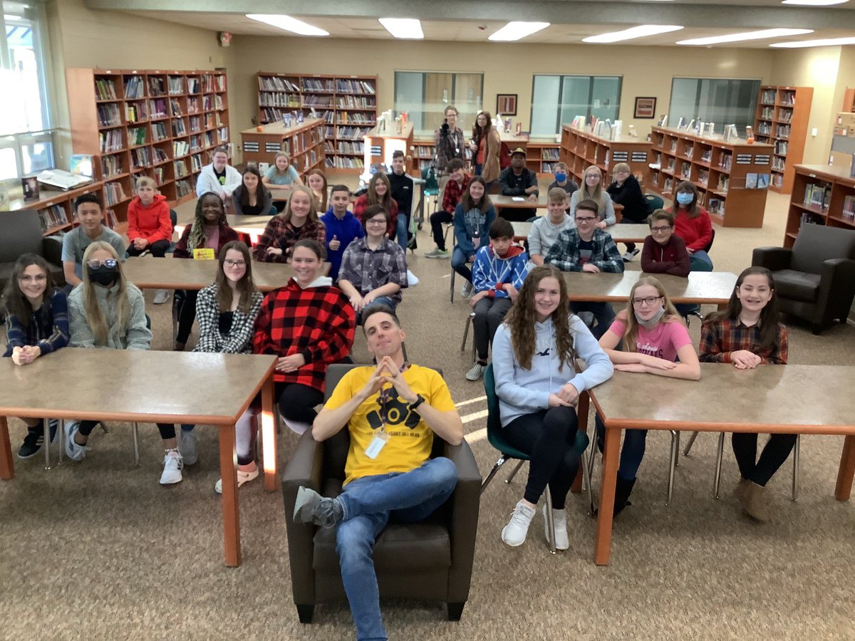 librarywsms's tweet photo. We had an amazing visit today with Matthew Landis!  Thanks @AuthorLandis @WSMSwolves https://t.co/qlkEq1kYYC
