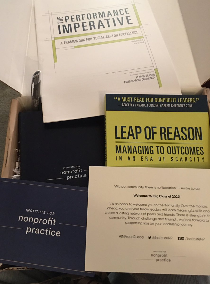 InstituteNP's tweet photo. Much gratitude to @LeapAmbassadors for the generous gift of “Leap of Reason: Managing to Outcomes in an Era of Scarcity” by @mmorino for all new students in our Class of 2022. A must-read for social impact leaders! @LeapofReason #INProud2Lead https://t.co/cwOVtJEDi3