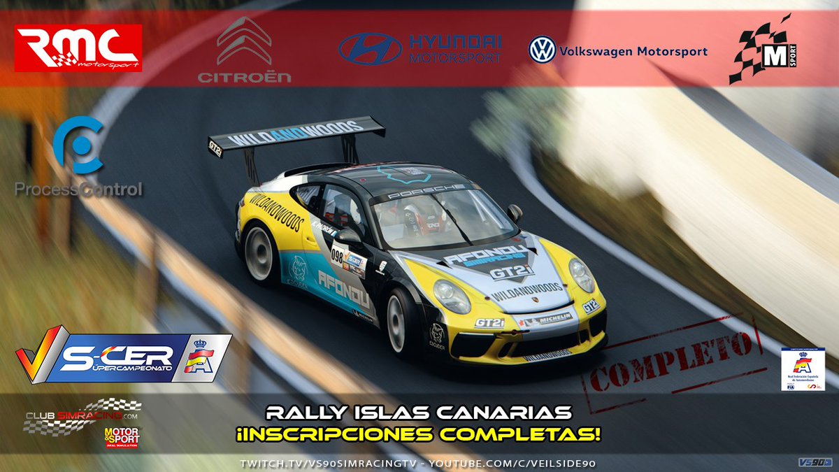 club_simracing's tweet photo. ⚠️INSCRIPCIONES COMPLETAS #SCERvirtual @club_simracing

A falta de 60 horas del cierre de inscripciones, ¡se acabaron las plazas para el @RIslasCanarias Virtual!

🖌️¡Últimos días para que los pilotos manden sus diseños! https://t.co/pC0xeCdOkX
