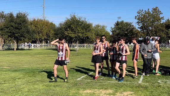3A Boys getting ready for their race at the UIL XC State Championship!